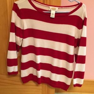 Red and white striped sweater